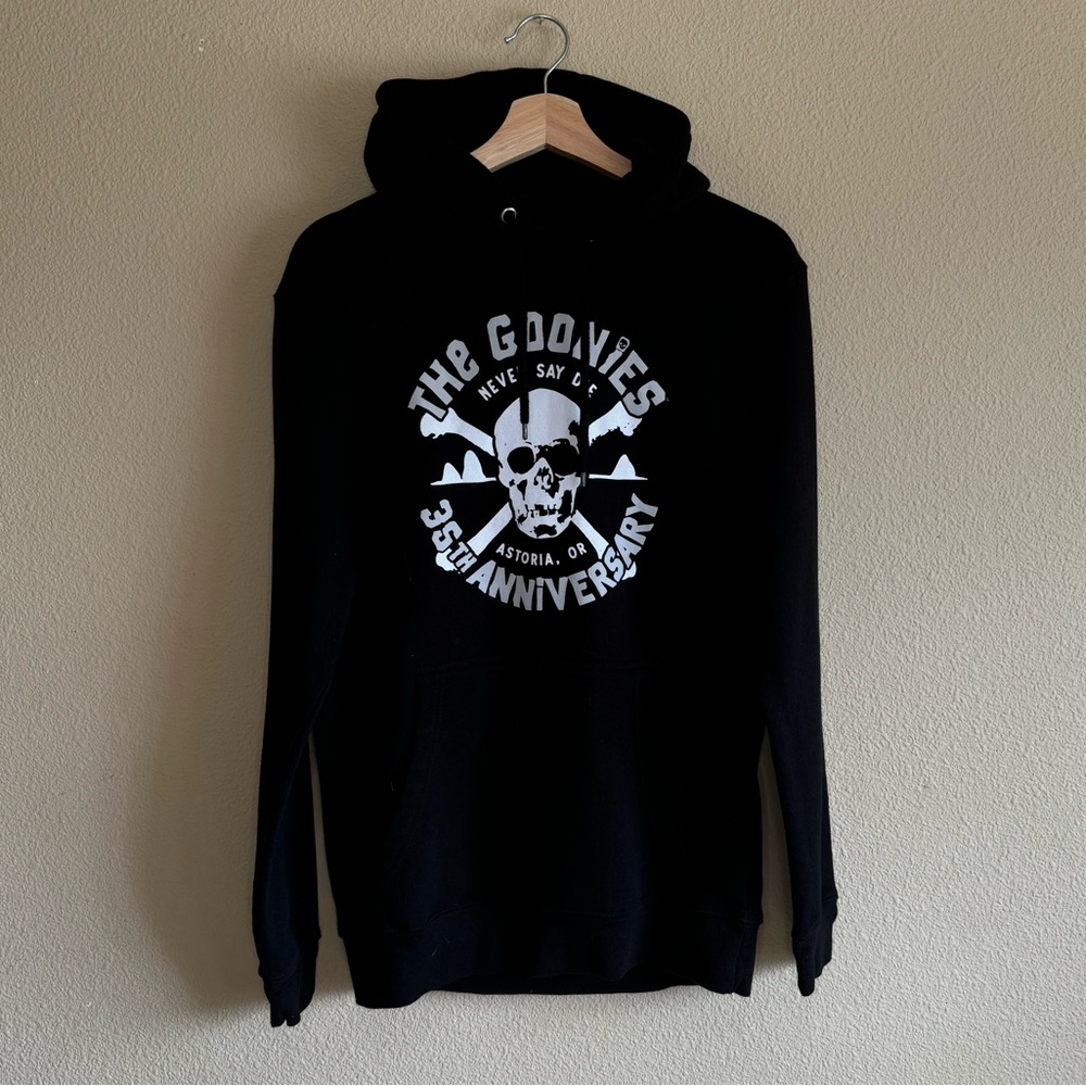 The Goonies sweatshirt mens medium cotton blend hoodie 35th anniversary black